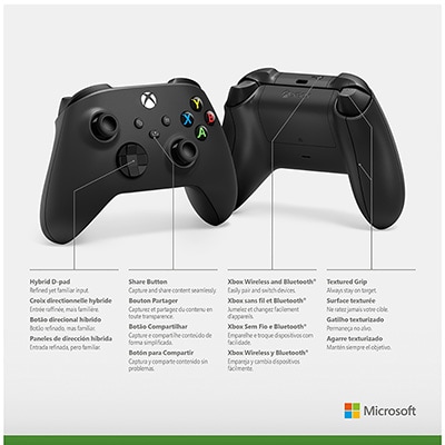 Controle sem fio Xbox, Series preto, QAT-00007, Microsoft - CX 1 UN