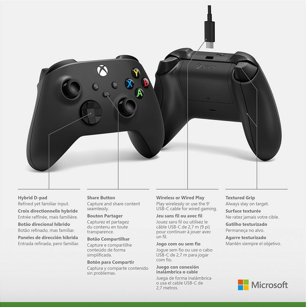 Controle Joystick Com Fio Compatível Xbox One Pc Notebook - N-1