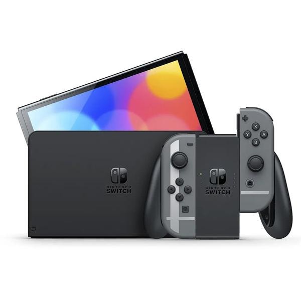 Console Nintendo Switch OLED, Tela de 7 polegadas, 64GB de Armazenamento, Bivolt, Cinza, Edição Super Smash Bros Ultimate, L656975B, Nintendo - CX 1 UN