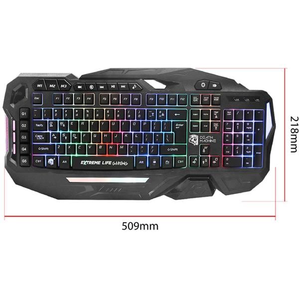 Teclado Gamer Death Machine, USB, LED, Preto, TGDM, Elg - CX 1 UN