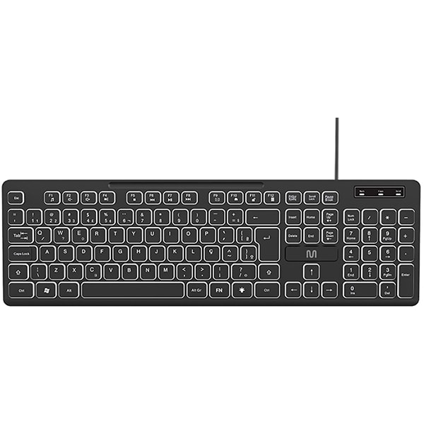 Teclado USB LED Soft Silence TM700, Preto, TC268, Multi - CX 1 UN