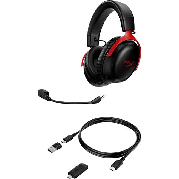 Headset Gamer Sem Fio Cloud Flight III, Drivers 53mm, Compatível com PC e consoles, Preto e Vermelho, 77Z46AA, HyperX - CX 1 UN