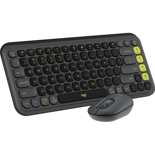 Combo Teclado e Mouse sem fio Logitech POP Icon Grafite, Teclas e Botões Personalizáveis, Clique Silencioso, Easy-Switch para até 3 dispositivos e Conexão Bluetooth - 920-013056 CX 1 UN