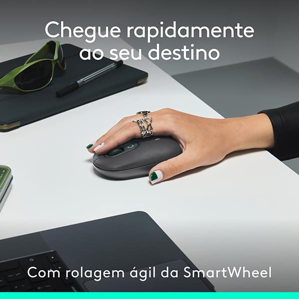 Combo Teclado e Mouse sem fio Logitech POP Icon Grafite, Teclas e Botões Personalizáveis, Clique Silencioso, Easy-Switch para até 3 dispositivos e Conexão Bluetooth - 920-013056 CX 1 UN