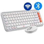 Combo Teclado e Mouse sem fio Logitech POP Icon Branco, Teclas e Botões Personalizáveis, Clique Silencioso, Easy-Switch para até 3 dispositivos e Conexão Bluetooth - 920-013056 CX 1 UN