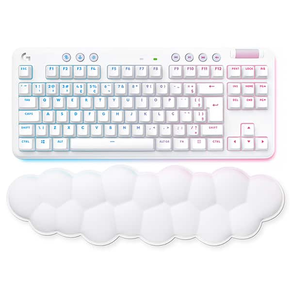 Teclado Mecânico Gamer sem fio, G715 Tactile, com apoio de punho, Lightsync, RGB, USB, Branco, 920-010702, Logitech G - CX 1 UN