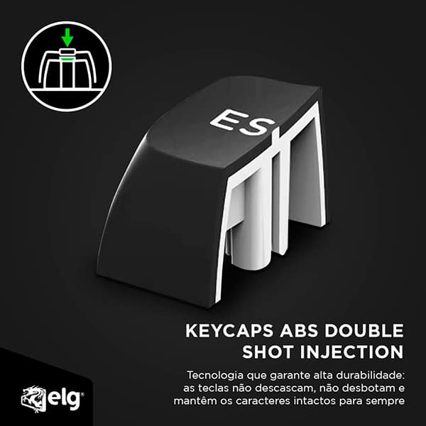 Teclado Gamer Mecânico ELG Saiph, Hotswap, Switch Vermelho, ABNT2, USB, TGSP, ELG - CX 1 UN