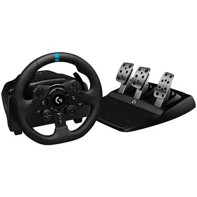 Volante Logitech G923 para PS5, PS4 e PC com Force Feedback TRUEFORCE, Pedais Responsivos, Launch Control e Acabamento em Couro CX 1 UN