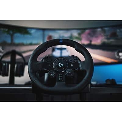 Volante Logitech G923 para PS5, PS4 e PC com Force Feedback TRUEFORCE, Pedais Responsivos, Launch Control e Acabamento em Couro CX 1 UN