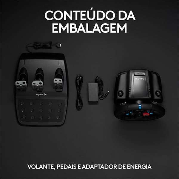 Volante Logitech G29 Driving Force e Pedais com Force Feedback para PS5, PS4, PS3 e PC CX 1 UN