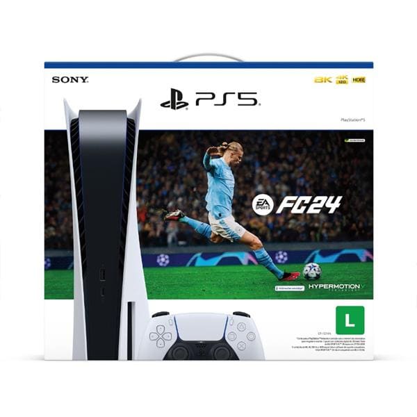 Console Sony Playstation 5, EA Sports FC 24, SSD 825GB + Controle sem fio DualSense, Versão Mídia Física, CFI-1214A01X, Sony - CX 1 UN