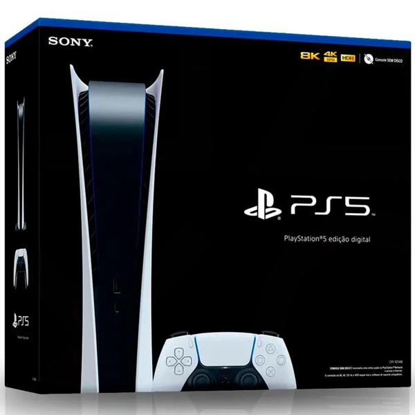 Console Sony Playstation 5, SSD 825GB + Controle sem fio DualSense, Versão Digital, CFI-1214B0, Sony - CX 1 UN