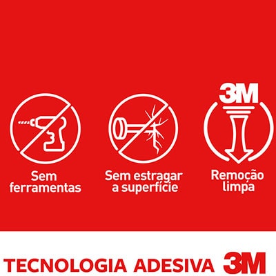 Gancho Adesivo Design 3M Command Branco Médio - 2 unidades - BT 2 UN