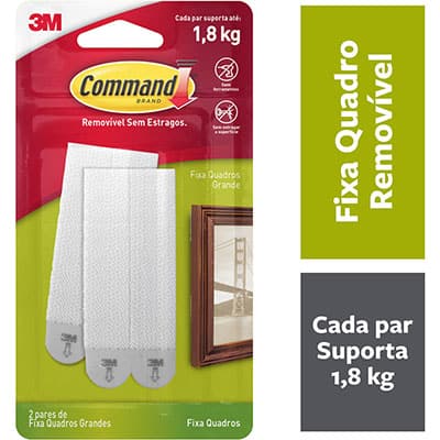 Fixa Quadros Adesivo 3M Command Grande - 2 pares - BT 2 UN