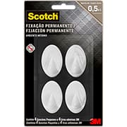 Gancho adesivo pequeno, Branco, Scotch, 3M - BT 4 UN Gancho adesivo pequeno, Branco, Scotch, 3M - BT 4 UN