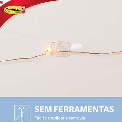 Organizador de Fios 3M Command Transparente Pequeno - 20 unidades - BT 20 UN