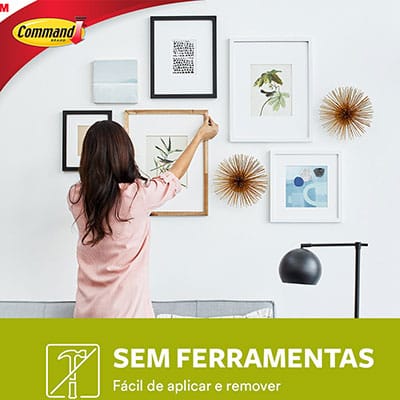 Suporte Adesivo para Quadros 3M Command Metálico Grande - 1 unidade - BT 1 UN