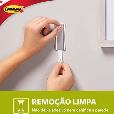 Suporte Adesivo para Quadros 3M Command Metálico Grande - 1 unidade - BT 1 UN