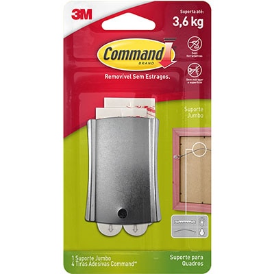 Suporte Adesivo para Quadros 3M Command Metálico Jumbo - 1 unidade - BT 1 UN