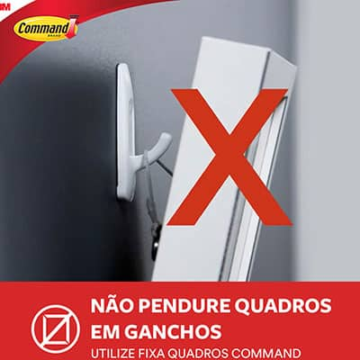 Gancho Adesivo Design 3M Command Branco Grande - 1 unidade - BT 1 UN