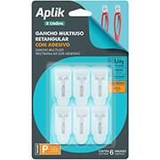 Gancho adesivo Plástico Multiuso, Aplik Branca, OR30940, Ordene - PT 6 UN Gancho adesivo Plástico Multiuso, Aplik Branca, OR30940, Ordene - PT 6 UN