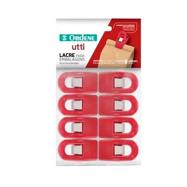 Lacre para Embalagens Plástico, 2,5 x 4,7cm, OR12281, Ordene - BT 8 UN