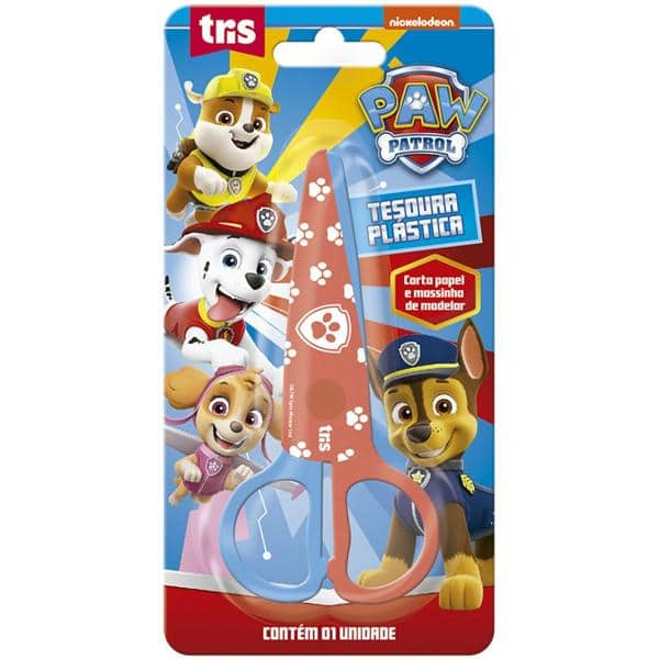 Tesoura Escolar Plástica Patrulha Canina - Paw Patrol Tris - BT 1 UN