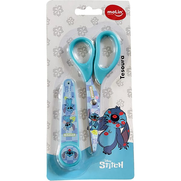 Tesoura escolar Stitch Disney, cores sortidas, 31385, Molin - BT 1 UN