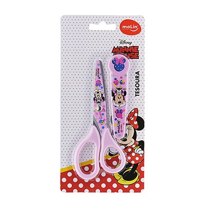 Tesoura Escolar com Protetor Disney Minnie Molin - BT 1 UN