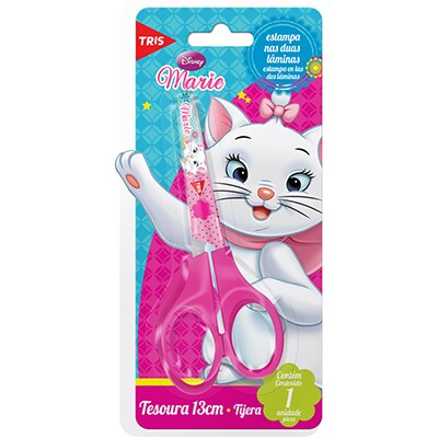 Tesoura Escolar 13cm Disney Marie 623641 Tris - BT 1 UN