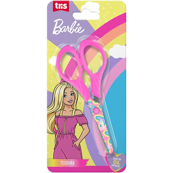 Tesoura escolar 13cm Barbie 683812 Tris BT 1 UN