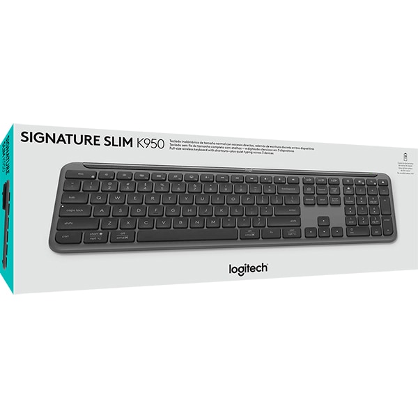 Teclado sem fio Signature K950, Grafite, 920-012433, Logitech - CX 1 UN