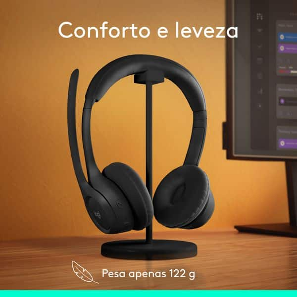 Headset Sem Fio Logitech Zone 300 Com Microfone com Cancelamento de Ruído, Conexão Bluetooth, Bateria Recarregável via USB-C - Grafite CX 1 UN