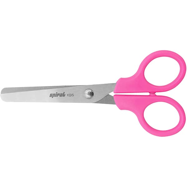 Tesoura escolar Rosa, 13,5cm, Spiral Kids - BT 1 UN