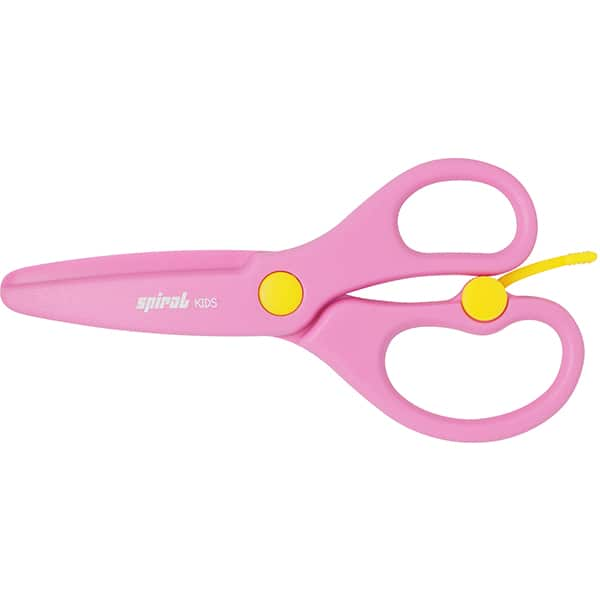 Tesoura escolar corpo plástico, 13cm, Rosa, Spiral Kids - BT 1 UN