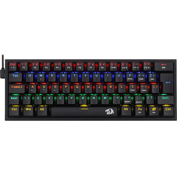 Teclado USB Gamer mecânico Fizz preto K617 Redragon CX 1 UN
