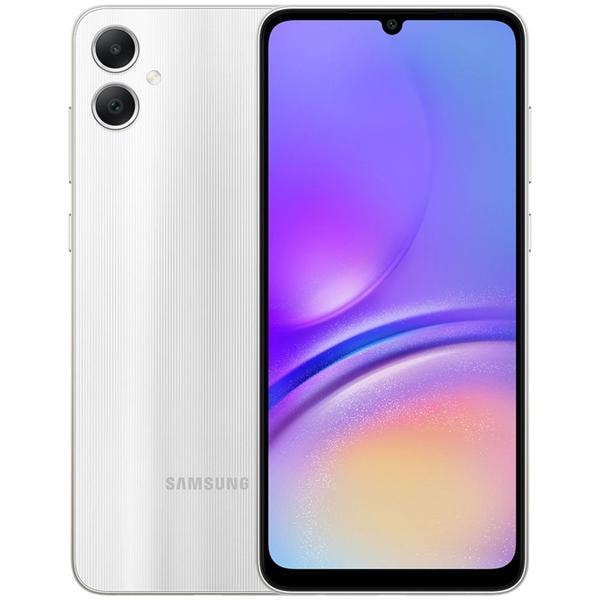 Smartphone Galaxy A05, Android 14, 128GB de Armazenamento, Câmera Selfie de 8MP, Câmera Dupla Traseira 50MP + 2MP, Tela Infinita de 6.7", Dual Chip, Prata, Samsung - CX 1 UN