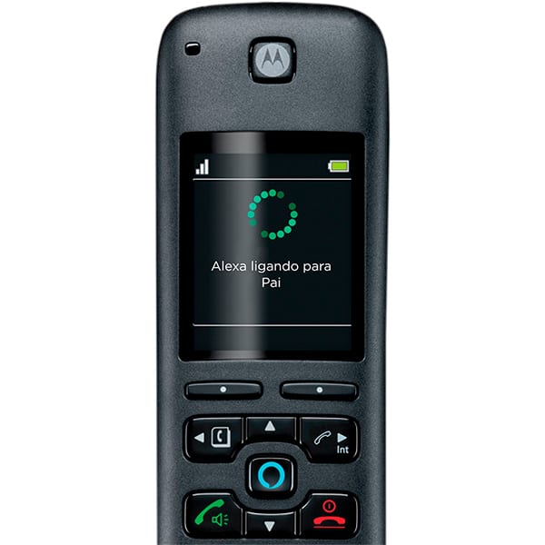 Telefone sem fio Dect 6.0 com Identificador de Chamadas e Alexa integrada, AXH01, Preto, Motorola - CX 1 UN Telefone sem fio Dect 6.0 com Identificador de Chamadas e Alexa integrada, AXH01, Preto, Motorola - CX 1 UN