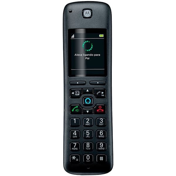 Telefone sem fio Dect 6.0 com Identificador de Chamadas e Alexa integrada, AXH01, Preto, Motorola - CX 1 UN Telefone sem fio Dect 6.0 com Identificador de Chamadas e Alexa integrada, AXH01, Preto, Motorola - CX 1 UN