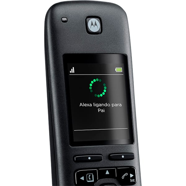 Telefone sem fio Dect 6.0 com Identificador de Chamadas e Alexa integrada, AXH01, Preto, Motorola - CX 1 UN Telefone sem fio Dect 6.0 com Identificador de Chamadas e Alexa integrada, AXH01, Preto, Motorola - CX 1 UN