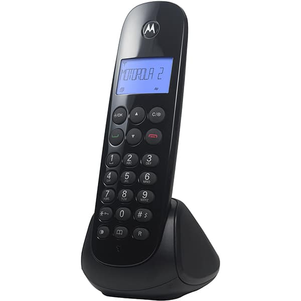Telefone sem fio Dect 6.0 com Identificador de Chamadas e Viva Voz, MT150-2, Preto, Motorola - CX 1 UN Telefone sem fio Dect 6.0 com Identificador de Chamadas e Viva Voz, MT150-2, Preto, Motorola - CX 1 UN