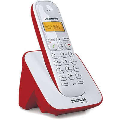 Telefone s/ fio Dect 6.0 c/ identificador de chamadas vermelho TS3110 Intelbras CX 1 UN