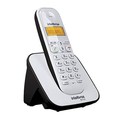 Telefone s/ fio Dect 6.0 c/ identificador de chamadas preto/branco TS3110 Intelbras CX 1 UN