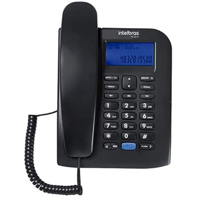 Telefone c/identificador de chamadas preto TC60ID Intelbras CX 1 UN