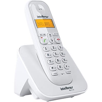 Telefone s/ fio Dect 6.0 c/ identificador de chamadas branco TS3110 Intelbras CX 1 UN