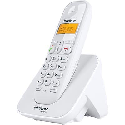 Telefone s/ fio Dect 6.0 c/ identificador de chamadas branco TS3110 Intelbras CX 1 UN