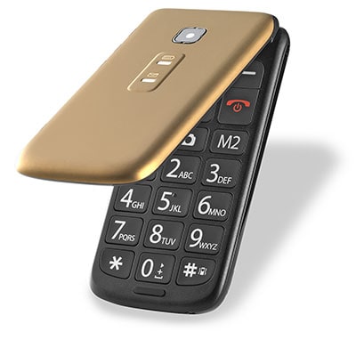 Telefone celular Flip Vita Dual Chip VGA 2.4" Dourado P9043 Multi CX 1 UN