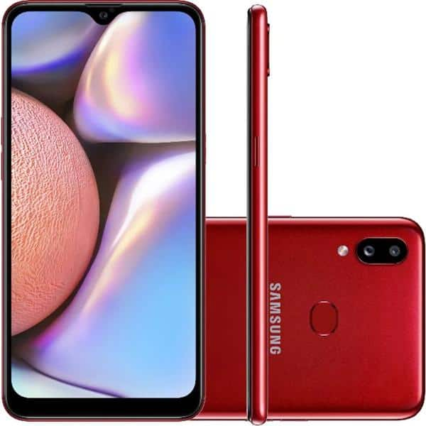 Smartphone Galaxy A10S A107M, Android 9, Armazenamento de 32GB, Câmera Frontal de 8MP, Câmera Traseira Dupla de 13MP + 2MP, Tela de 6.2", Vermelho - Samsung CX 1 UN