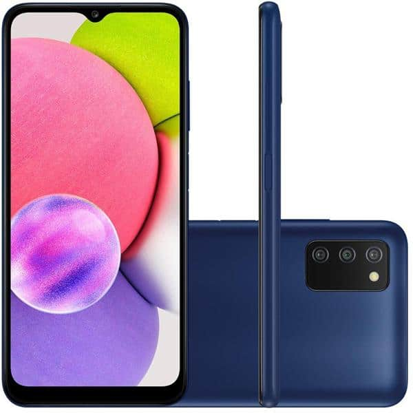 Smartphone Galaxy A03s,  Android 11, 64GB de Armazenamento, Câmera Frontal de 5MP, Câmera Traseira Tripla de 13MP + 2MP +  2MP, Tela de 6.5", Azul, SM-A037M, Samsung - CX 1 UN