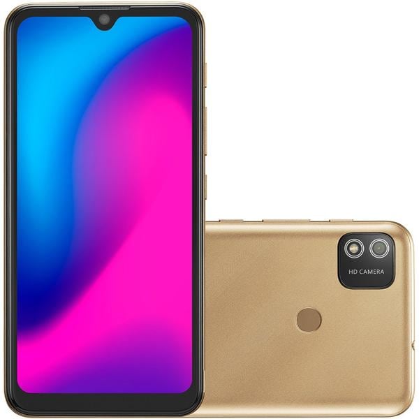 Smartphone Multi G 2, Android 11, 32GB de Armazenamento, Câmera Frontal de 5MP, Câmera Traseira de 8MP, Tela de 6.1", Dourado, P9155, Multi - CX 1 UN